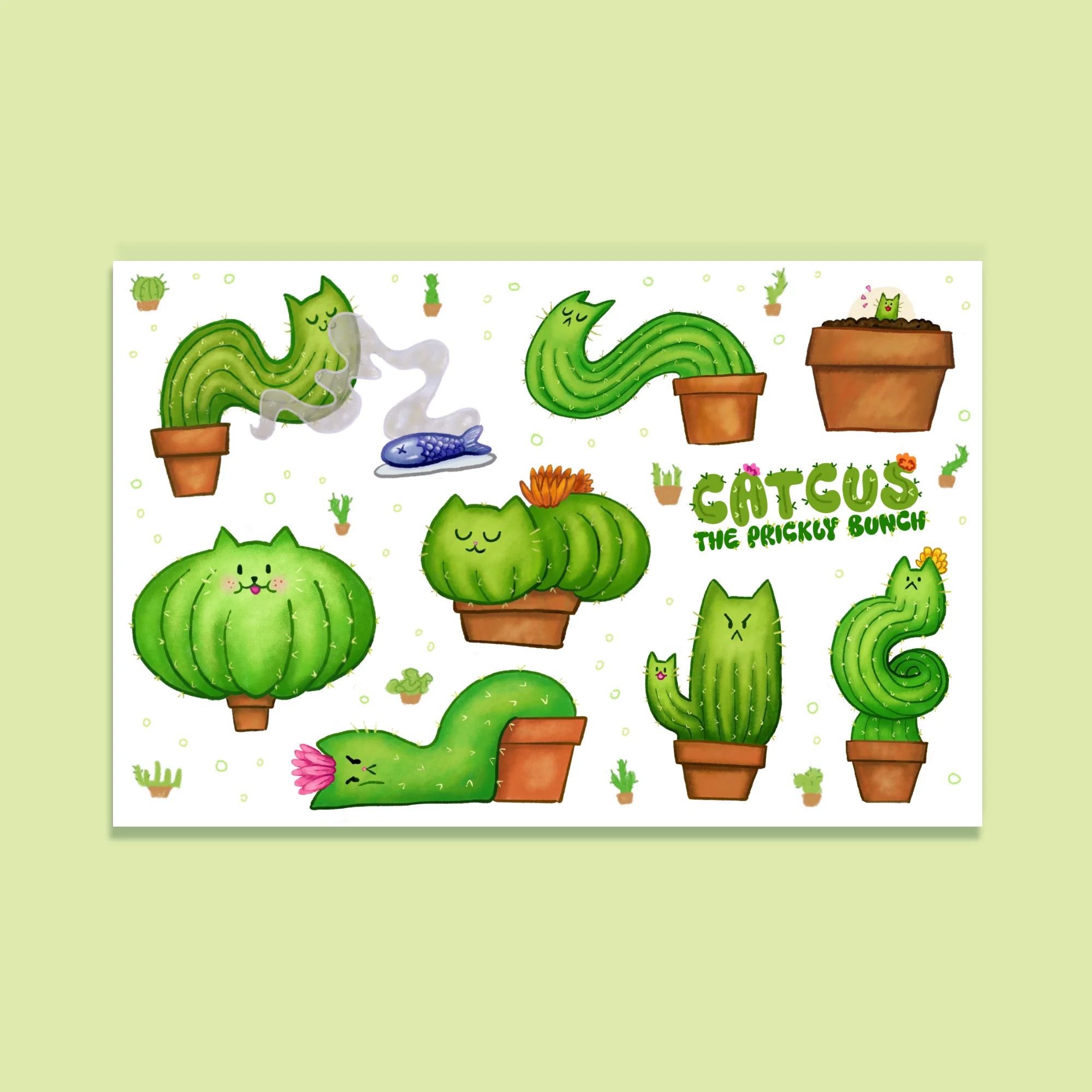Catcus sticker sheet