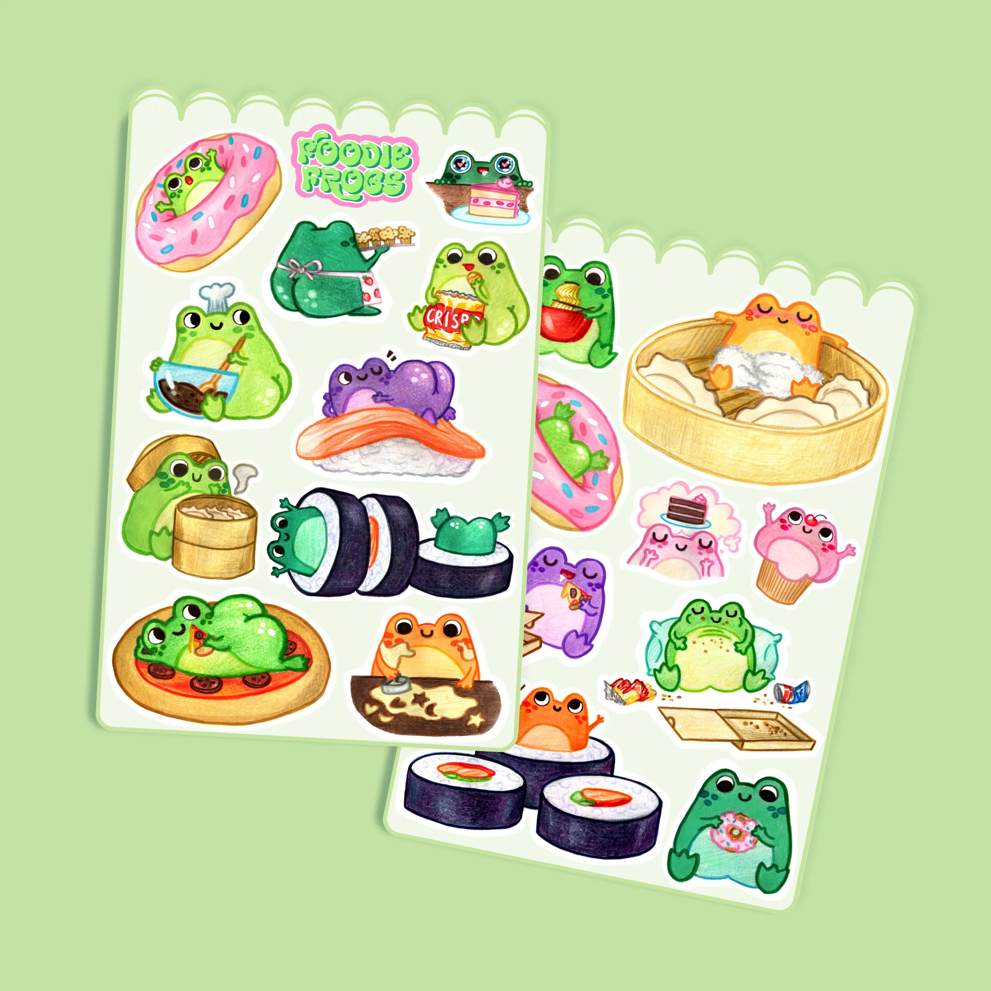 Foodie Frogs Sticker Sheet