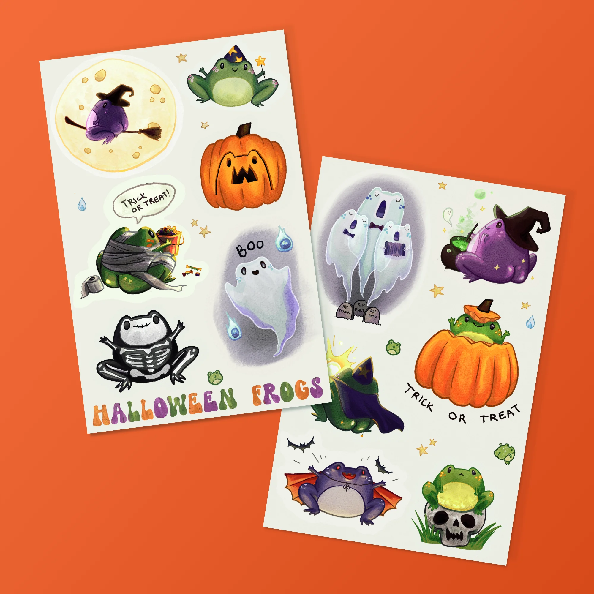 Halloween Frogs Sticker Sheet