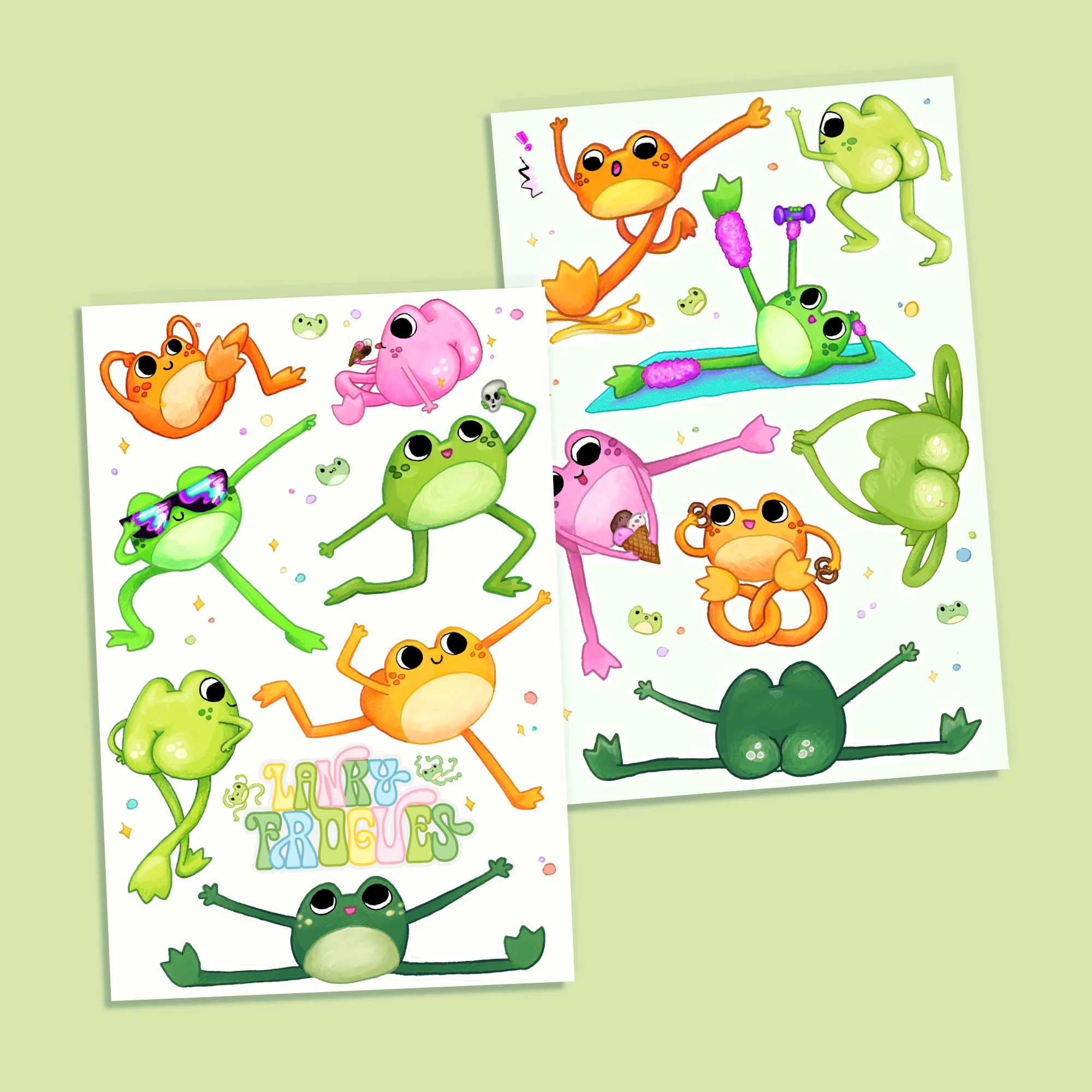 Lanky Frogues sticker sheet