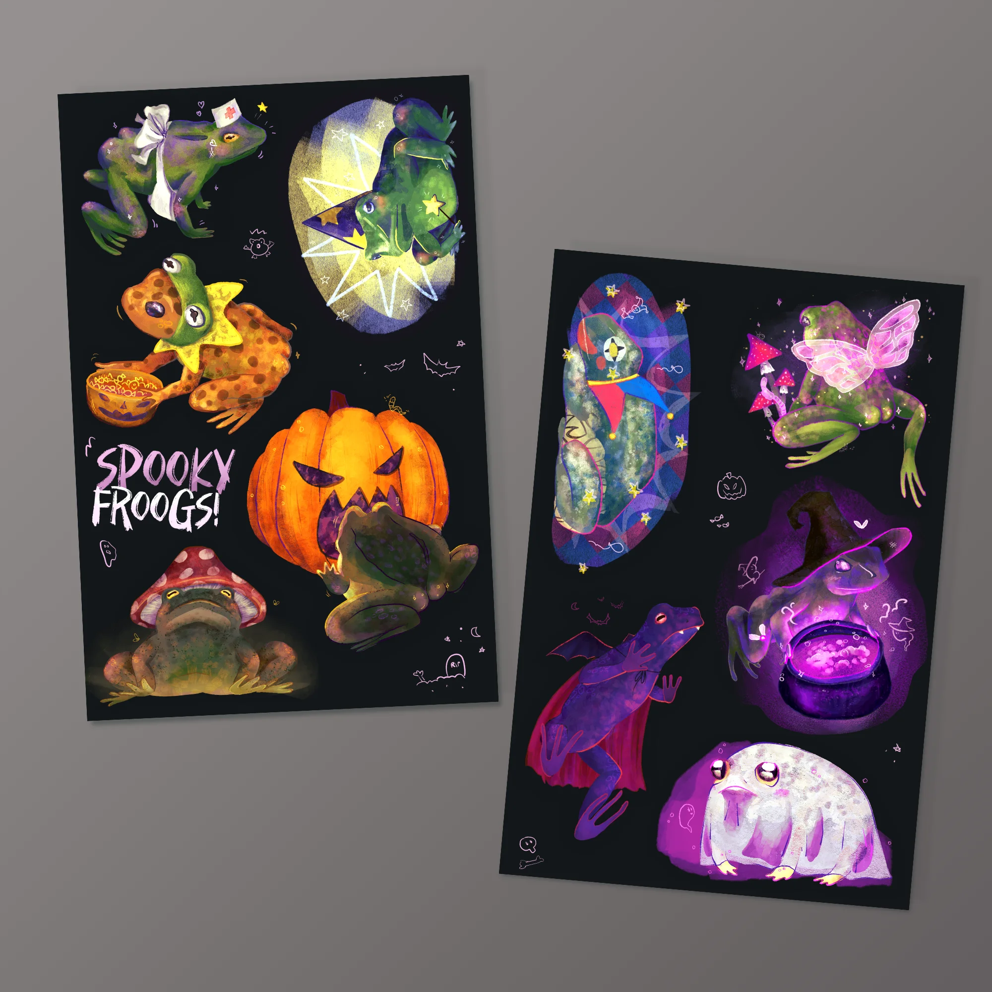 Spooky Frogs Sticker Sheet