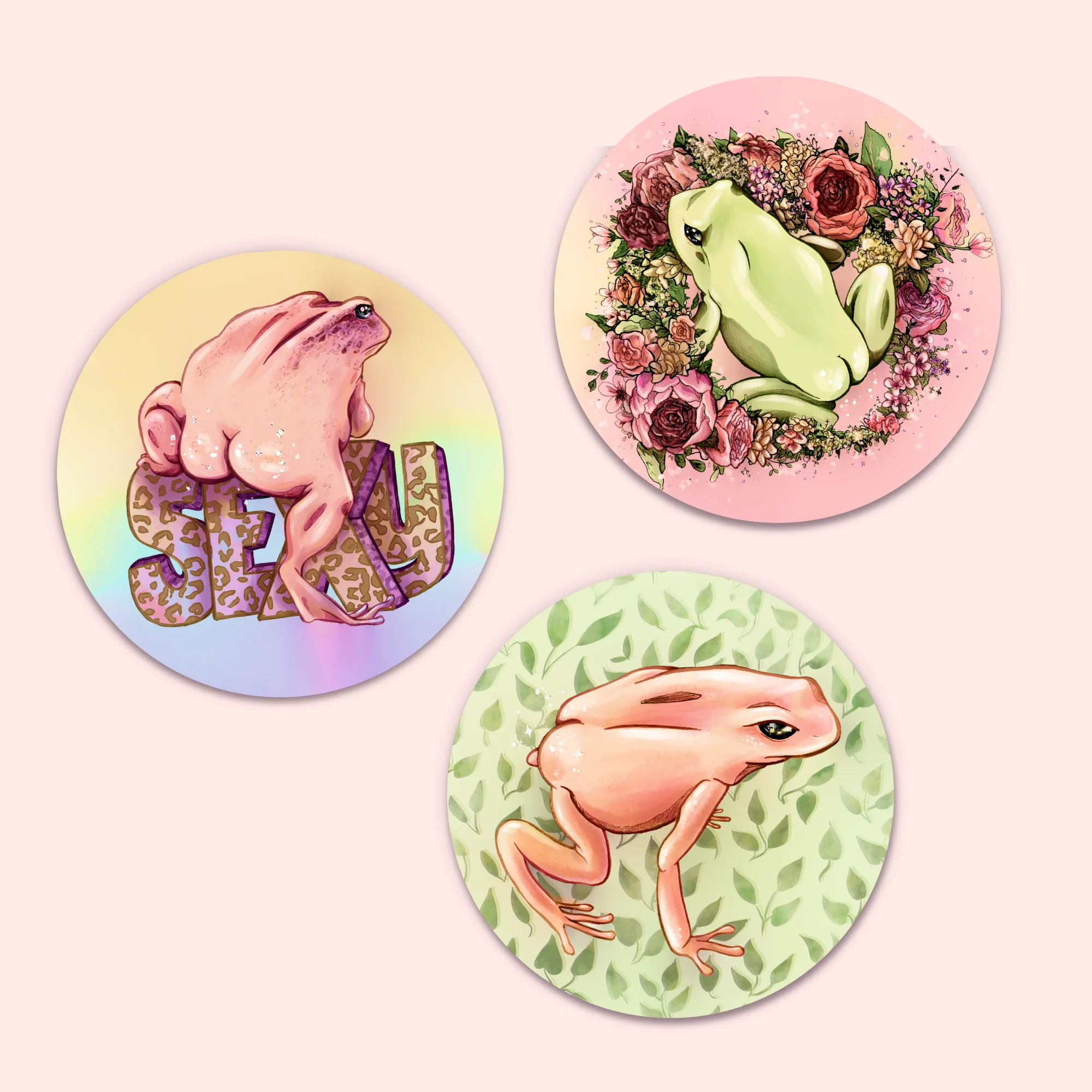 Flirty Frogs Vinyl Stickers