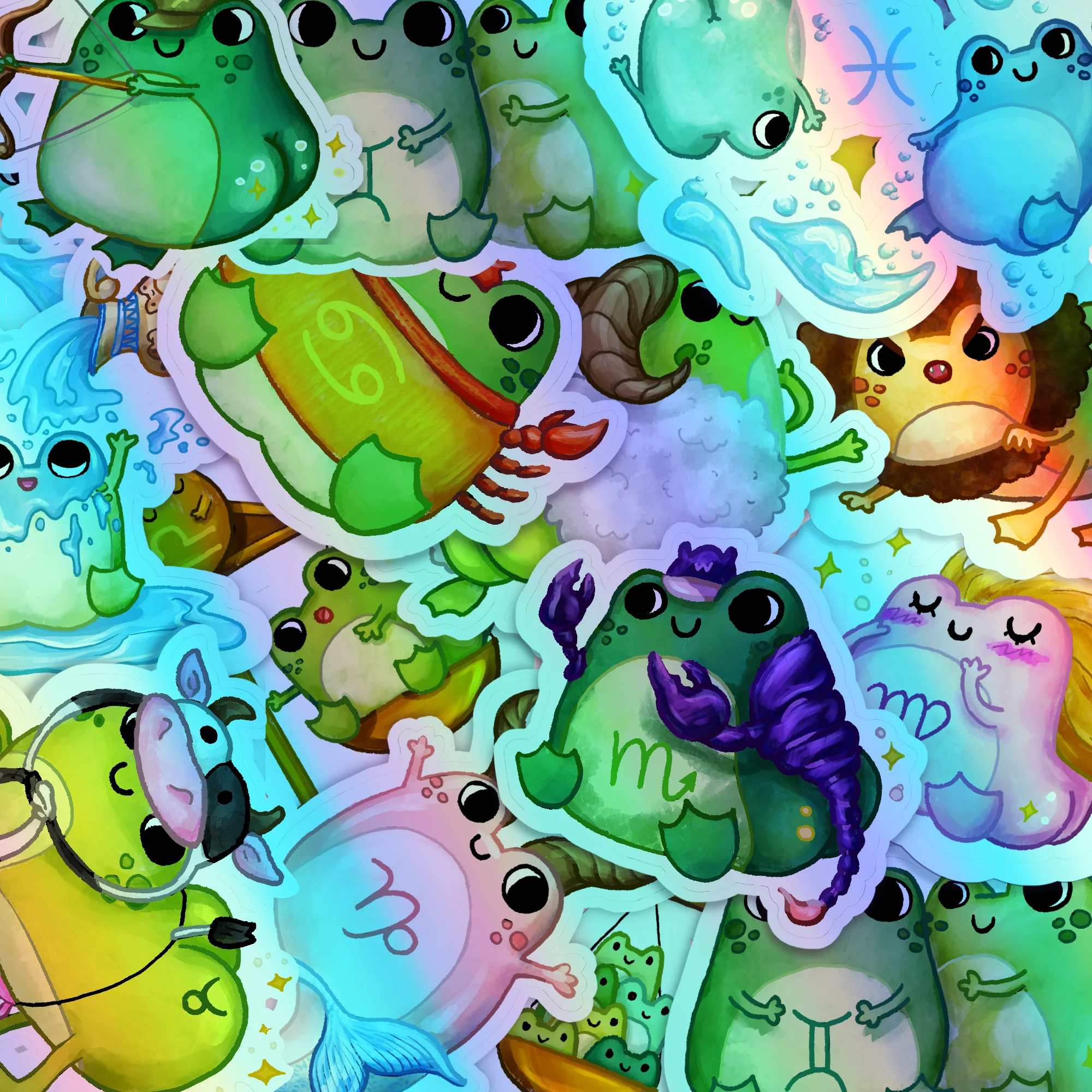Frog Zodiac Vinyl Stickers